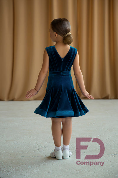 FREE AUSTRALIA WIDE SHIPPING.  Best price worldwide  A beautiful Juvenile Dance Dress for girls made with quality stretch velvet.  Built-in leotard, sleeveless, v-neckline on the back and hidden zipper.  Featuring 3cm regiline hemline so the skirt always sits perfectly.