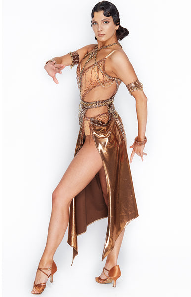 Sasuel Copper Latin Competition Dress