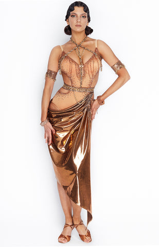 Sasuel Copper Latin Competition Dress